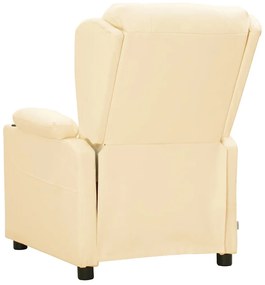 Poltrona de massagens elétrica couro artificial cor creme