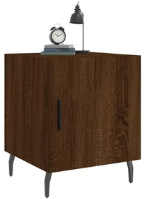 Mesa cabeceira 2pcs 40x40x50cm deriv. madeira carvalho castanho