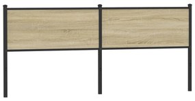 Cabeceira de cama 190 cm derivados madeira/aço carvalho sonoma