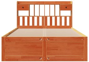Cama com estante sem colchão 140x190 cm pinho maciço