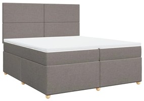 Cama com molas/colchão 200x200 cm tecido castanho-acinzentado