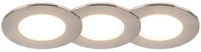 Conjunto de 3 focos embutidos redondos em aço com LED IP65 - Simply Moderno