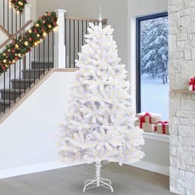 vidaXL Árvore de Natal Articulada Artificial Branco 270 cm PVC e Aço