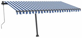 Toldo automático independente 450x350 cm azul e branco
