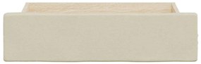 Gavetas de cama 2 pcs derivados de madeira e couro artif. creme