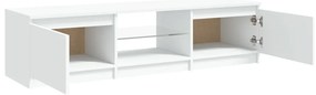 Móvel de TV com luzes LED 140x40x35,5 cm branco
