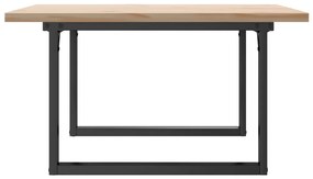 Mesa de centro estrutura em O 90x90x45,5 cm pinho/aço