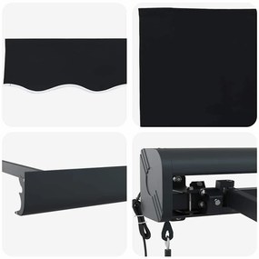 Toldo Retrátil Automático Preto 500x300 cm