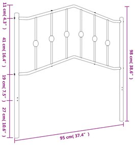 Cabeceira de cama 90 cm metal branco