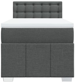 Cama com molas/colchão 90x200 cm tecido cinzento-escuro
