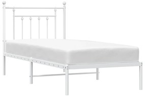 Estrutura de cama com cabeceira 90x190 cm metal branco