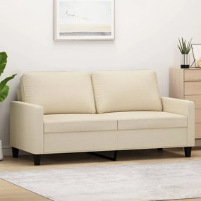 Sofá de 2 lugares tecido 140 cm cor creme
