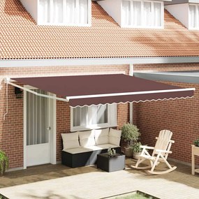 vidaXL Toldo retrátil manual 400x300 cm castanho