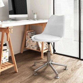 vidaXL Cadeira de escritório giratória couro artificial branco