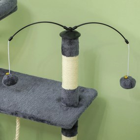 PawHut Arranhador para Gatos 134 cm Torre de Arranhar para Gatos com C