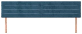 Cabeceira de cama 2 pcs veludo 90x5x78/88 cm azul-escuro