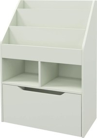 HOMCOM Estante de Madeira para Brinquedos com 3 Compartimentos 2 Prateleiras e Gaveta Móvel com 4 Rodas 60x29,9x90 cm Verde | Aosom Portugal