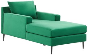 Chaise-longue em veludo verde GUERET Beliani
