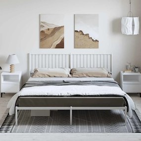 Estrutura de cama com cabeceira 183x213 cm metal branco