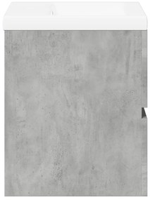 2 pcs conj. móveis casa banho derivados madeira cinza cimento