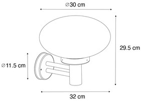 Candeeiro de parede moderno para exterior preto - Elly Moderno