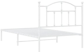 Estrutura de cama com cabeceira 100x190 cm metal branco
