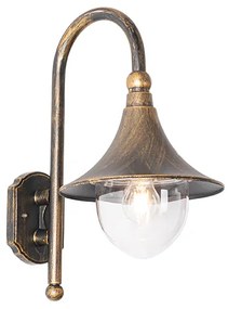 Candeeiro de parede exterior clássico dourado antigo IP44 - Daphne Clássico / Antigo