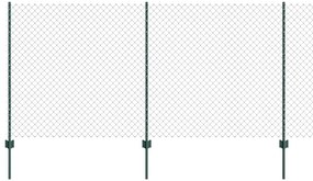 Cerca de Cadeia com 10 Postes em U Verde 1.2x10 m Aço
