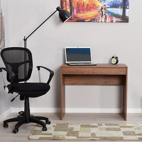 Secretária "Inspire" - 90 x 75 x 55 cm - Nogueira - Design Moderno