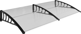 Outsunny Marquise de Proteção 200x96x27cm Marquise Exterior para Portas e Janelas contra o Sol e Chuva com Suporte de PP Transparente | Aosom Portugal