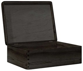 Caixa de madeira tampa preta 40x30x13 cm pinho madeira maciça