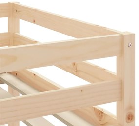 Cama alta criança c/ túnel 90x190 cm pinho maciço branco/preto