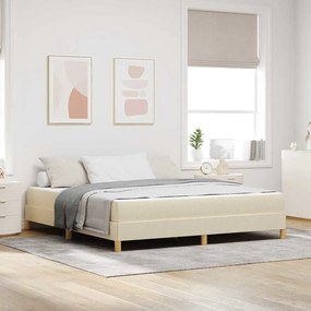 vidaXL Cama Box Creme, Marrom 180 x 200 cm