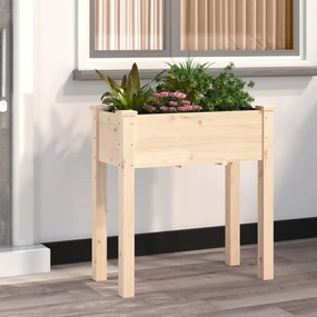 vidaXL Vaso/floreira c/ forro 71x37x76 cm madeira de abeto maciça