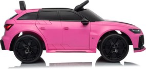 Carro elétrico para Crianças 12V 4x4 Audi RS6 Avant GT Rodas de espuma EVA, Assento Couro ecológico Rosa