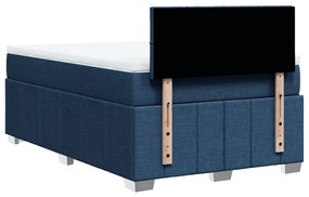 Cama boxspring com colchão 120x190 cm tecido azul