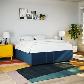 Estrutura de cama sem colchão 180x200 cm tecido azul