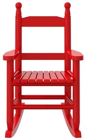 Cadeira de baloiço infantil madeira de álamo maciça vermelho