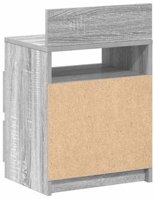 Mesa de cabeceira com 2 gavetas 40x33x60 cm cinzento sonoma