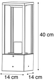 LED Candeeiro de pé inteligente para exterior preto 40 cm incl. Wifi ST64 - Charlois Design