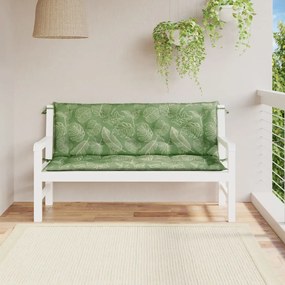 Almofadões banco jardim 2 pcs 150x50x7 cm tecido padrão folhas
