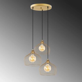 Candeeiro de Teto Bek – Ouro Brilhante – 56 x 56 x 121 cm