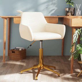 vidaXL Cadeira de jantar giratória veludo cor creme