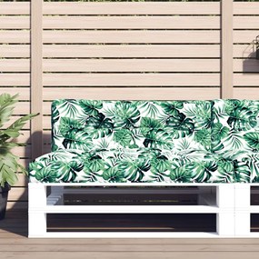 vidaXL Almofadão para sofá de paletes 120x40x12cm tecido padrão folhas