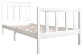 Estrutura de cama solteiro 90x190 cm madeira maciça branco