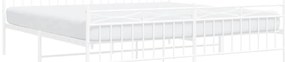 Estrutura de cama com cabeceira e pés 193x203 cm metal branco