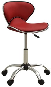 vidaXL Cadeira de escritório couro artificial vermelho tinto