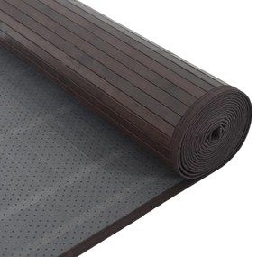 Tapete retangular 80x500 cm bambu castanho-escuro