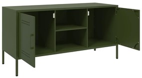 Móvel de TV 100,5x39x50,5 aço verde-azeitona