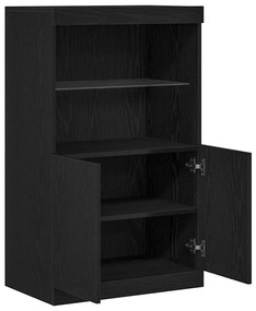 Sideboard vidaXL com luzes LED Carvalho Preto 60x37x100 cm
